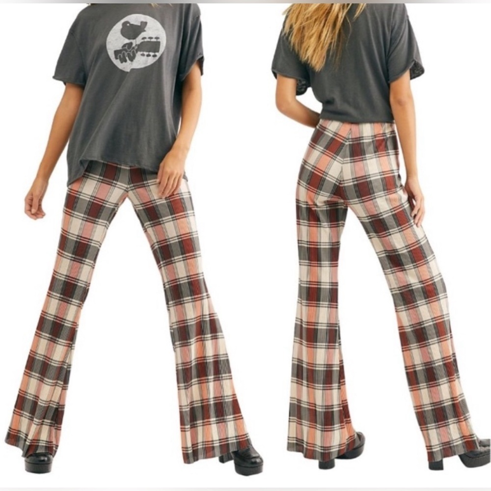 Free people Bethany pleated flare pants size L - Picture 2 of 7